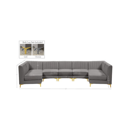 Alina Grey Velvet Modular Sectional