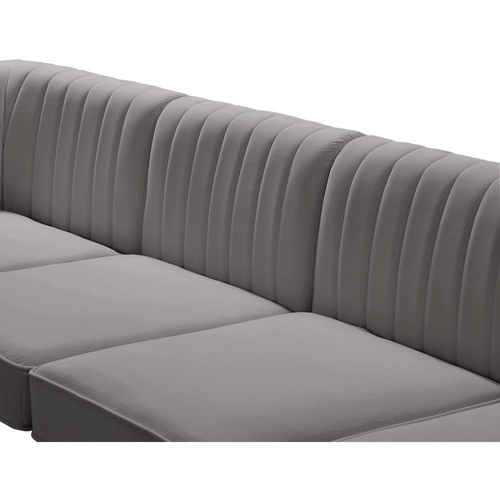 Alina Grey Velvet Modular Sectional
