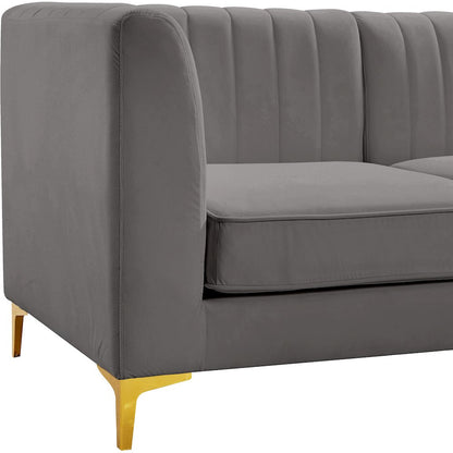 Alina Grey Velvet Modular Sectional