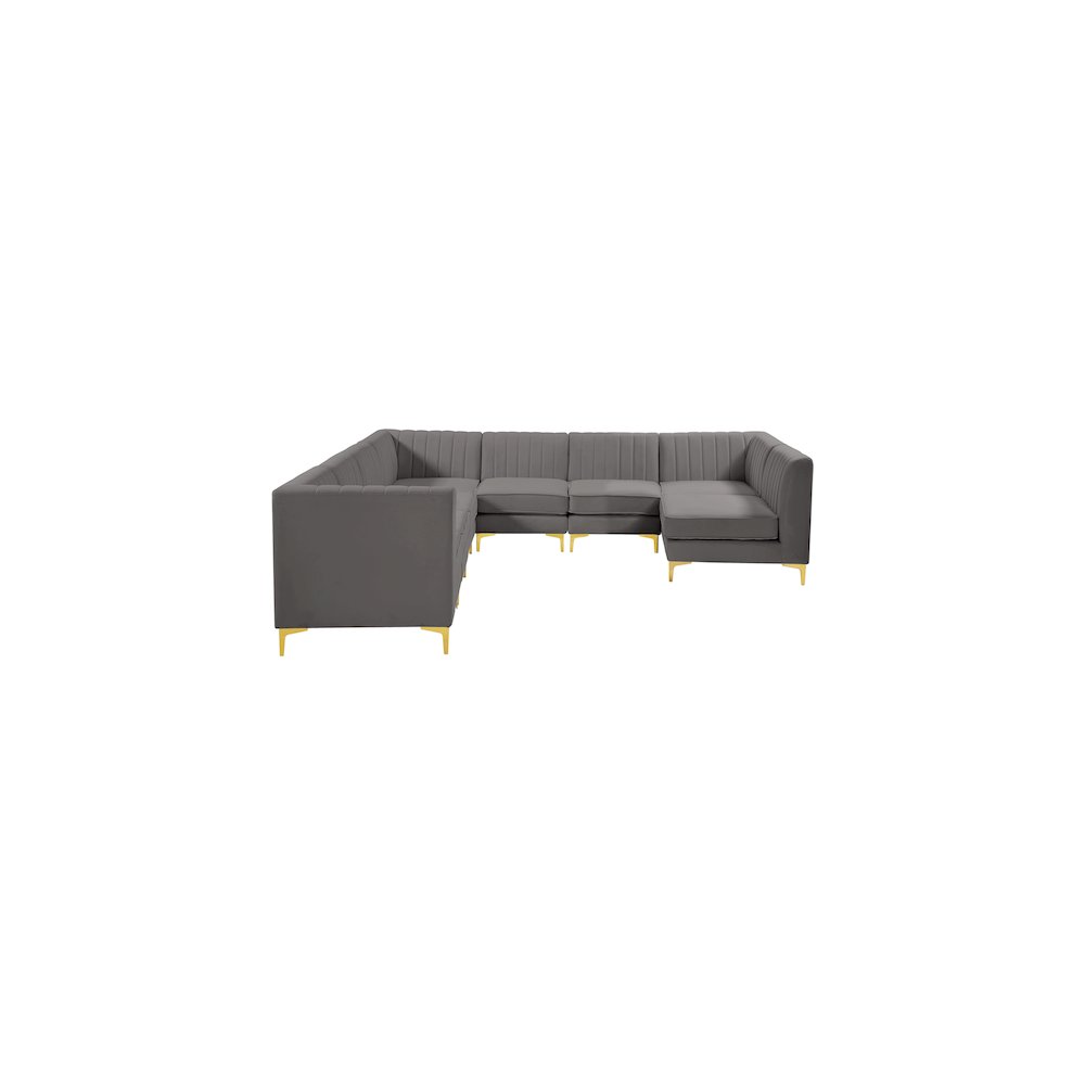 Alina Grey Velvet Modular Sectional