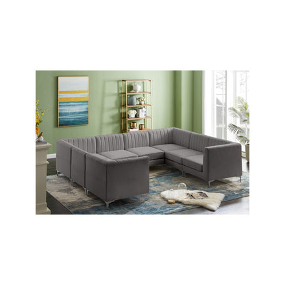 Alina Grey Velvet Modular Sectional