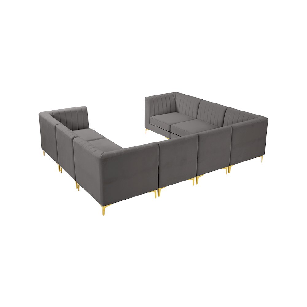 Alina Grey Velvet Modular Sectional