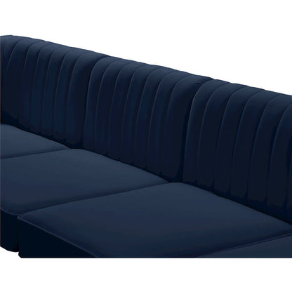 Alina Navy Velvet Armless Chair