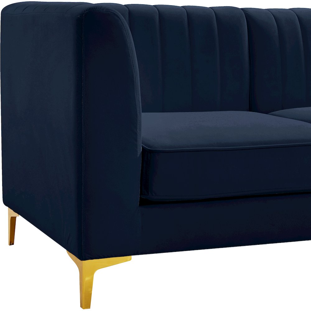 Alina Navy Velvet Armless Chair