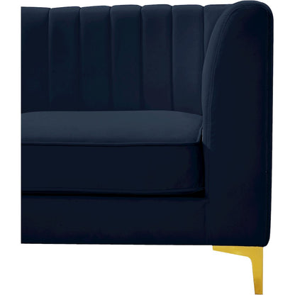 Alina Navy Velvet Armless Chair