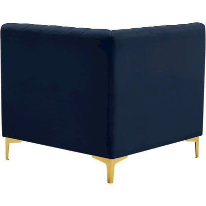 Alina Navy Velvet Corner Chair