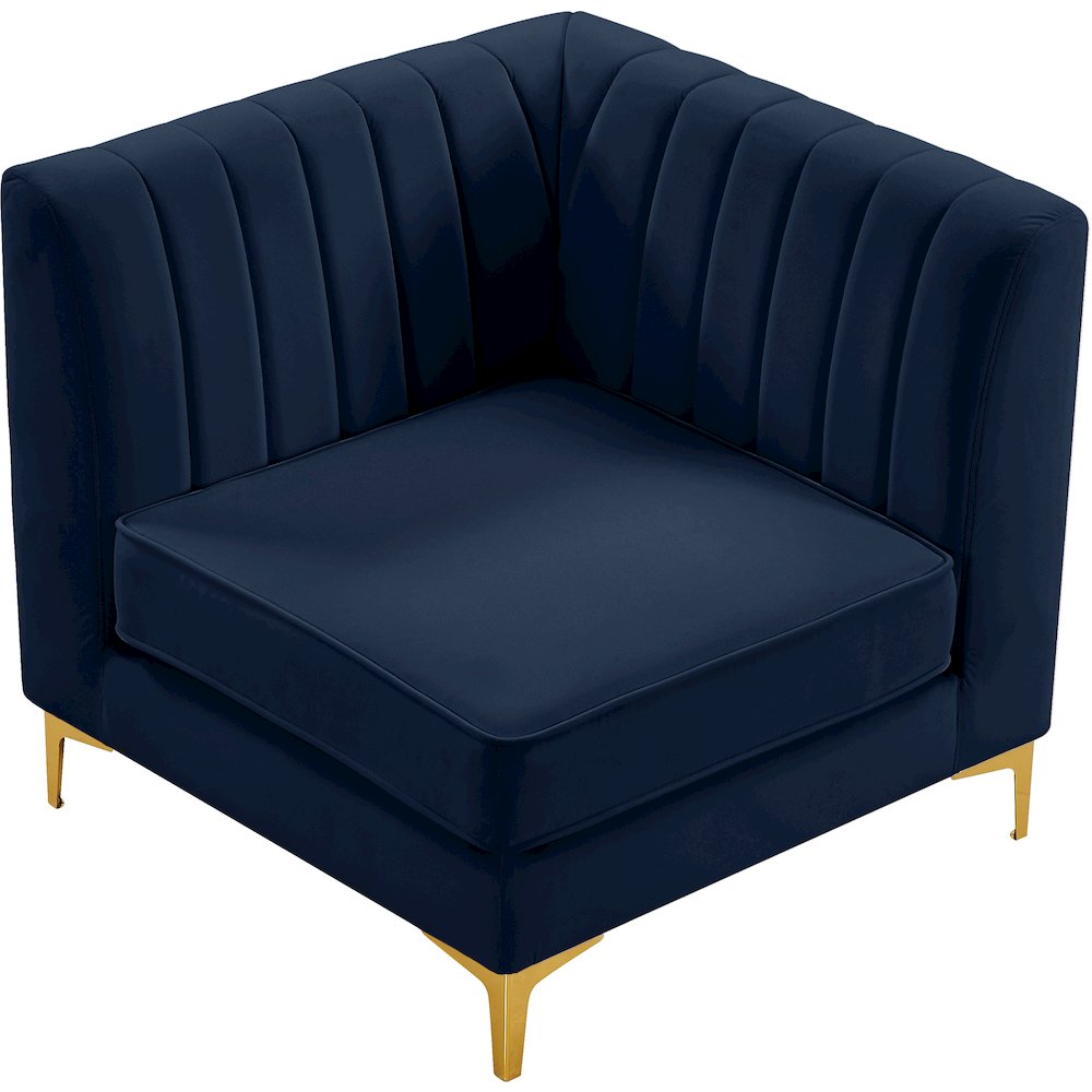 Alina Navy Velvet Corner Chair