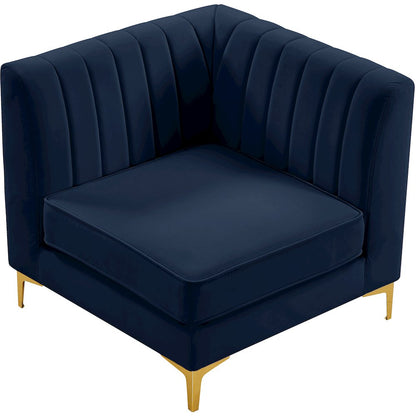 Alina Navy Velvet Corner Chair