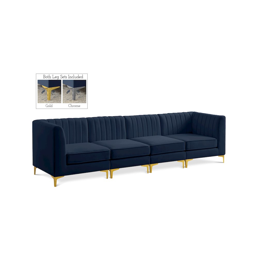Alina Navy Velvet Modular Sofa