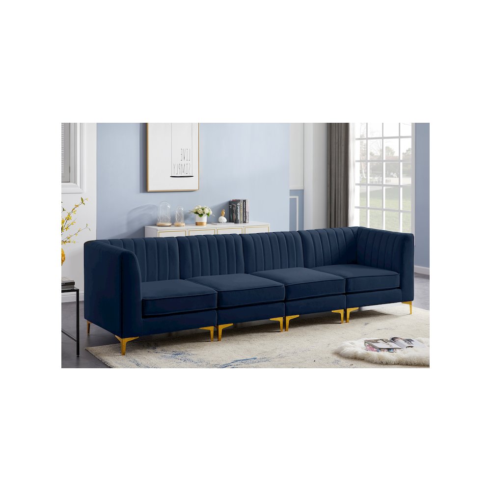Alina Navy Velvet Modular Sofa