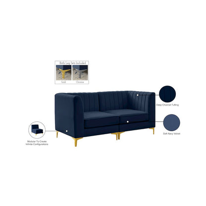 Alina Navy Velvet Modular Sofa