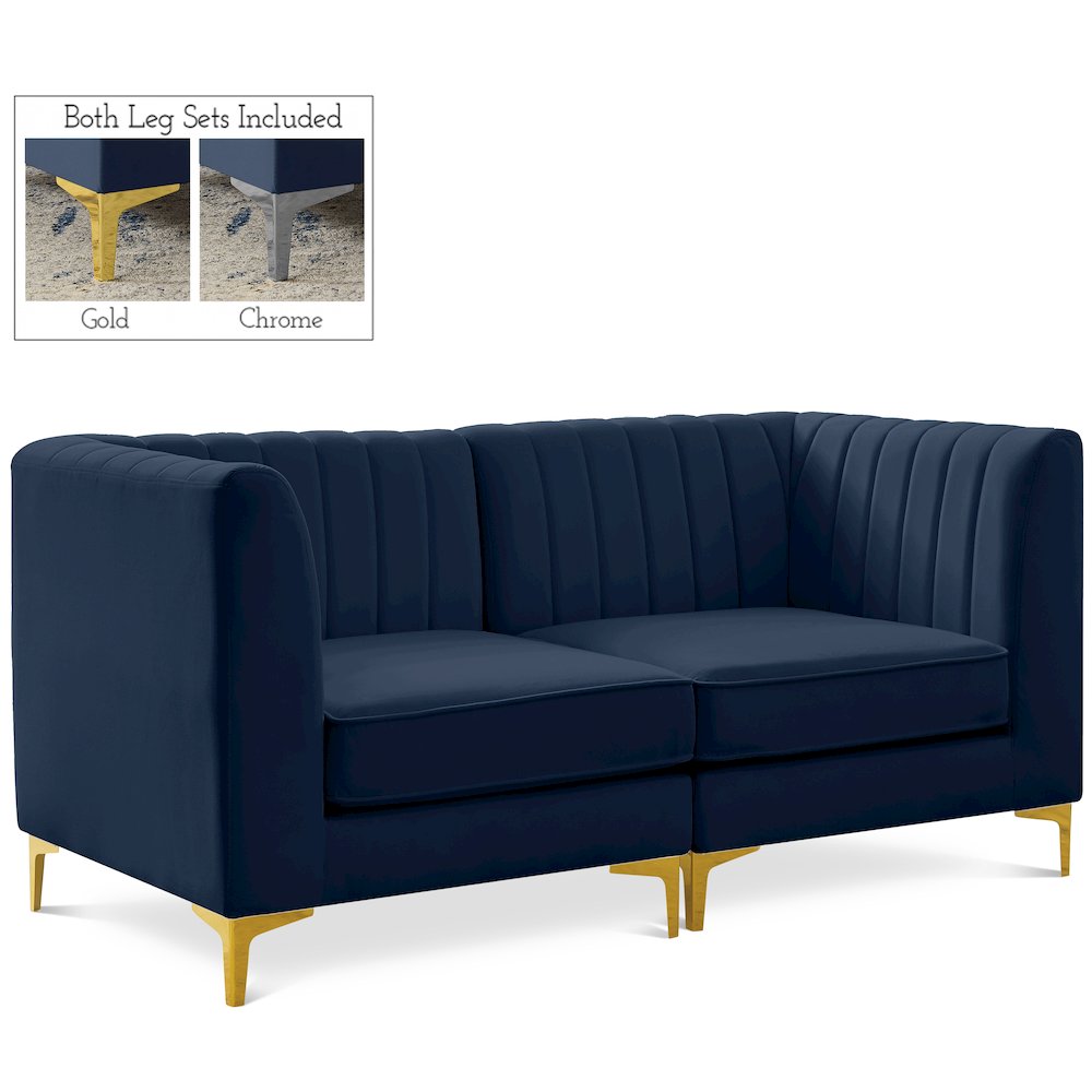 Alina Navy Velvet Modular Sofa