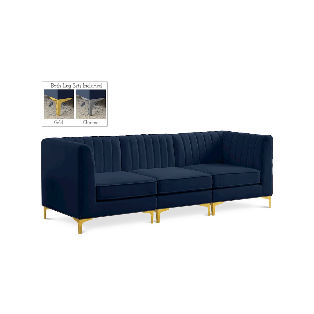 Alina Navy Velvet Modular Sofa