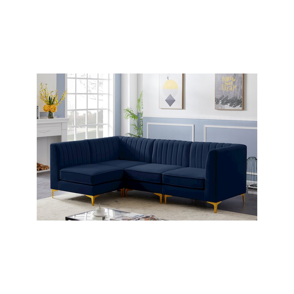 Alina Navy Velvet Modular Sectional
