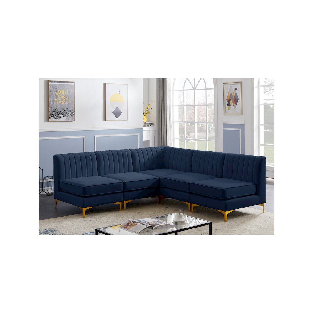 Alina Navy Velvet Modular Sectional