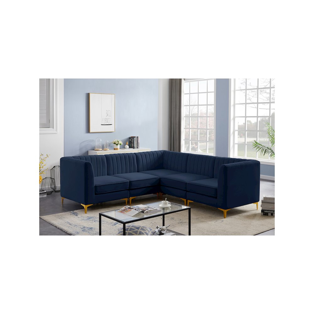 Alina Navy Velvet Modular Sectional