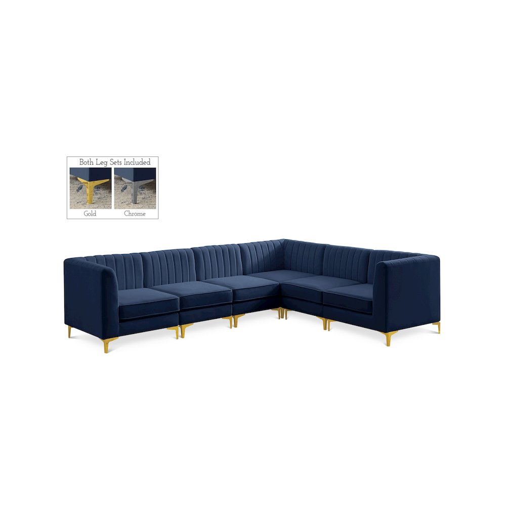 Alina Navy Velvet Modular Sectional