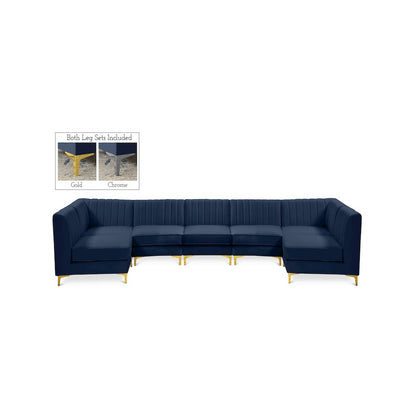 Alina Navy Velvet Modular Sectional