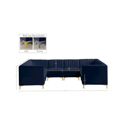 Alina Navy Velvet Modular Sectional