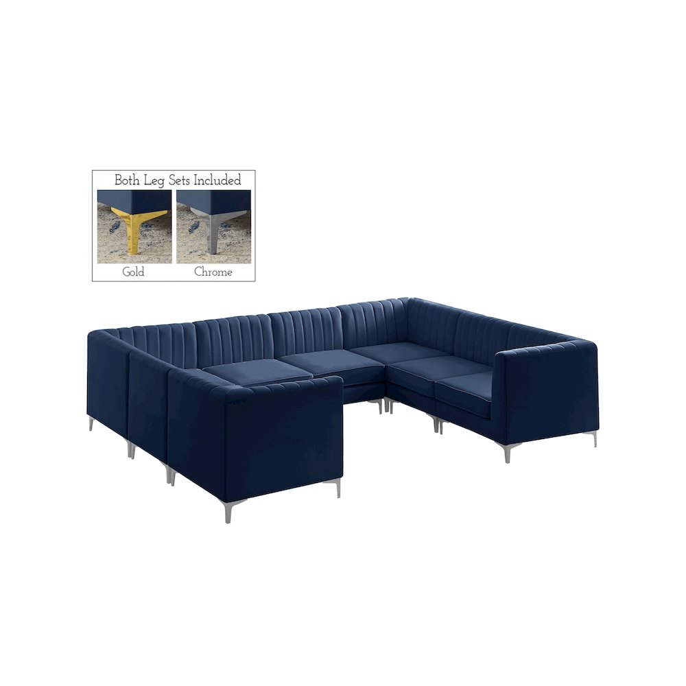 Alina Navy Velvet Modular Sectional