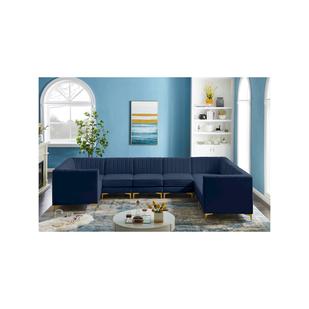 Alina Navy Velvet Modular Sectional
