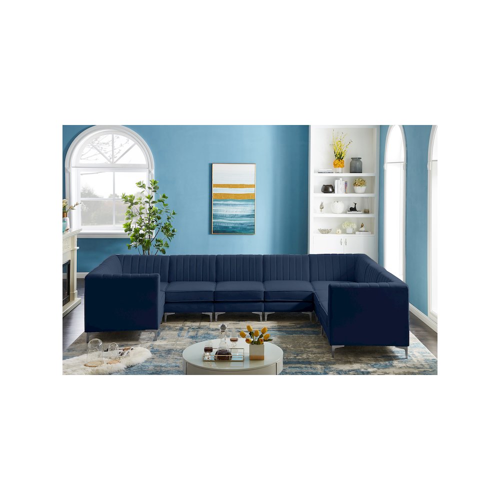 Alina Navy Velvet Modular Sectional
