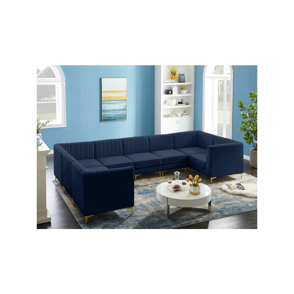 Alina Navy Velvet Modular Sectional