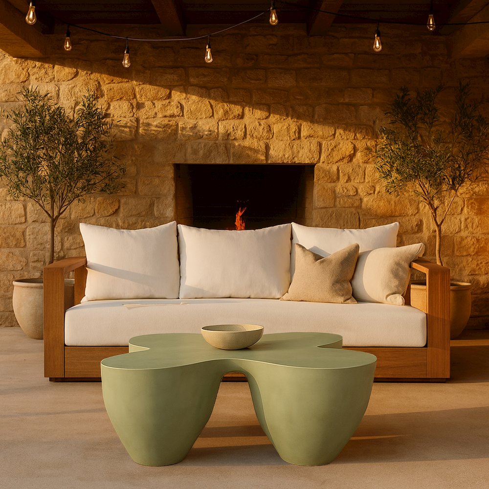 Fiore Green Concrete Indoor/Outdoor Coffee Table