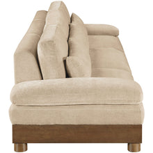 Turin 135.5" Beige Chenille Fabric Upholstered 3pc. Modular Sofa