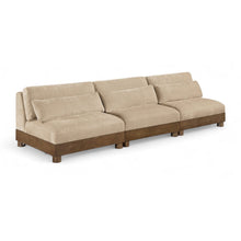 Turin 120" Beige Chenille Fabric Upholstered 3pc. Modular Sofa