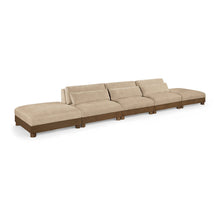 Turin 200" Beige Chenille Fabric Upholstered 5pc. Modular Sofa