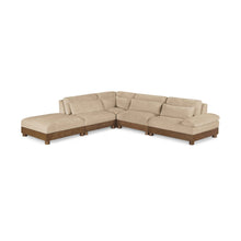 Turin 127.75" Beige Chenille Fabric Upholstered 5pc. Modular Sectional