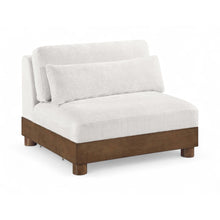 Turin Cream Chenille Fabric Upholstered Modular Armless Chair