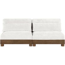 Turin 80" Cream Chenille Fabric Upholstered 2pc. Modular Loveseat