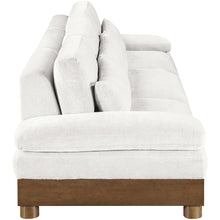 Turin 135.5" Cream Chenille Fabric Upholstered 3pc. Modular Sofa