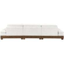 Turin 135.5" Cream Chenille Fabric Upholstered 3pc. Modular Sofa