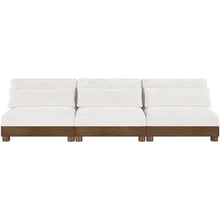 Turin 120" Cream Chenille Fabric Upholstered 3pc. Modular Sofa