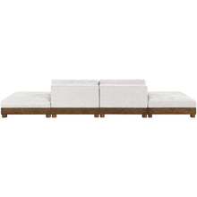 Turin 160" Cream Chenille Fabric Upholstered 4pc. Modular Sofa