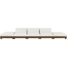 Turin 200" Cream Chenille Fabric Upholstered 5pc. Modular Sofa