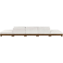 Turin 200" Cream Chenille Fabric Upholstered 5pc. Modular Sofa