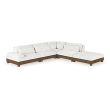 Turin 120" Cream Chenille Fabric Upholstered 5pc. Modular Sectional