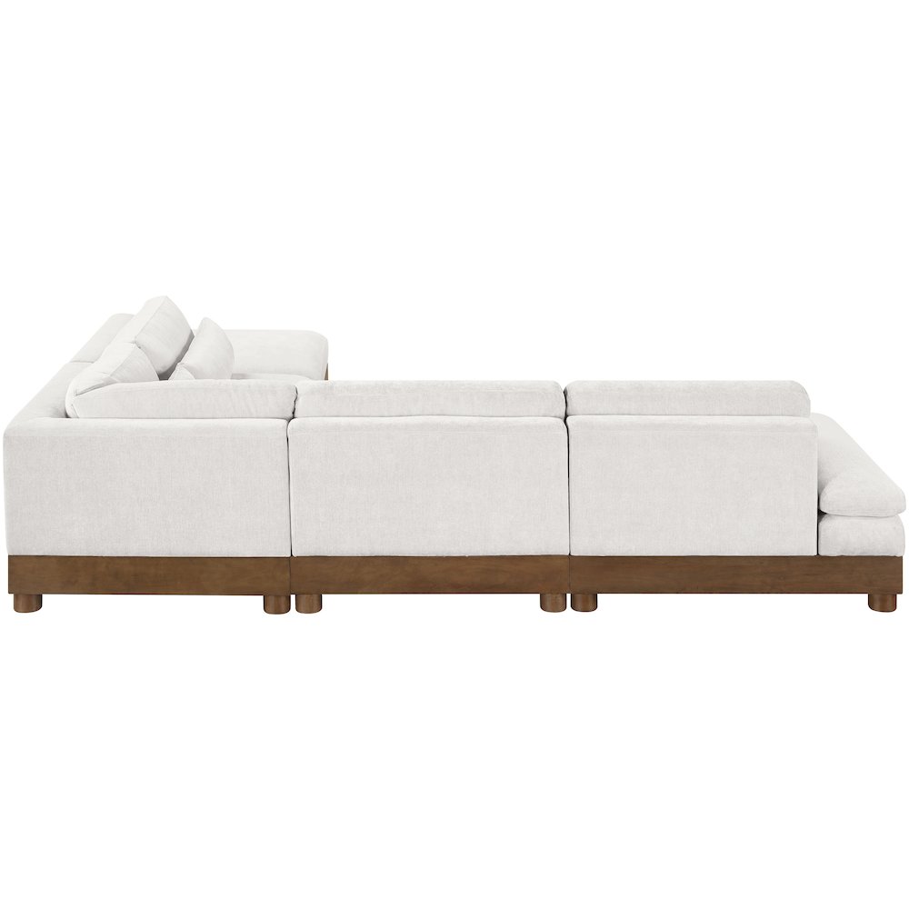 Turin 120" Cream Chenille Fabric Upholstered 5pc. Modular Sectional