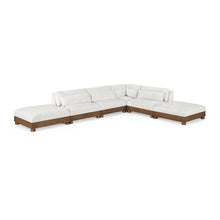 Turin 160" Cream Chenille Fabric Upholstered 6pc. Modular Sectional