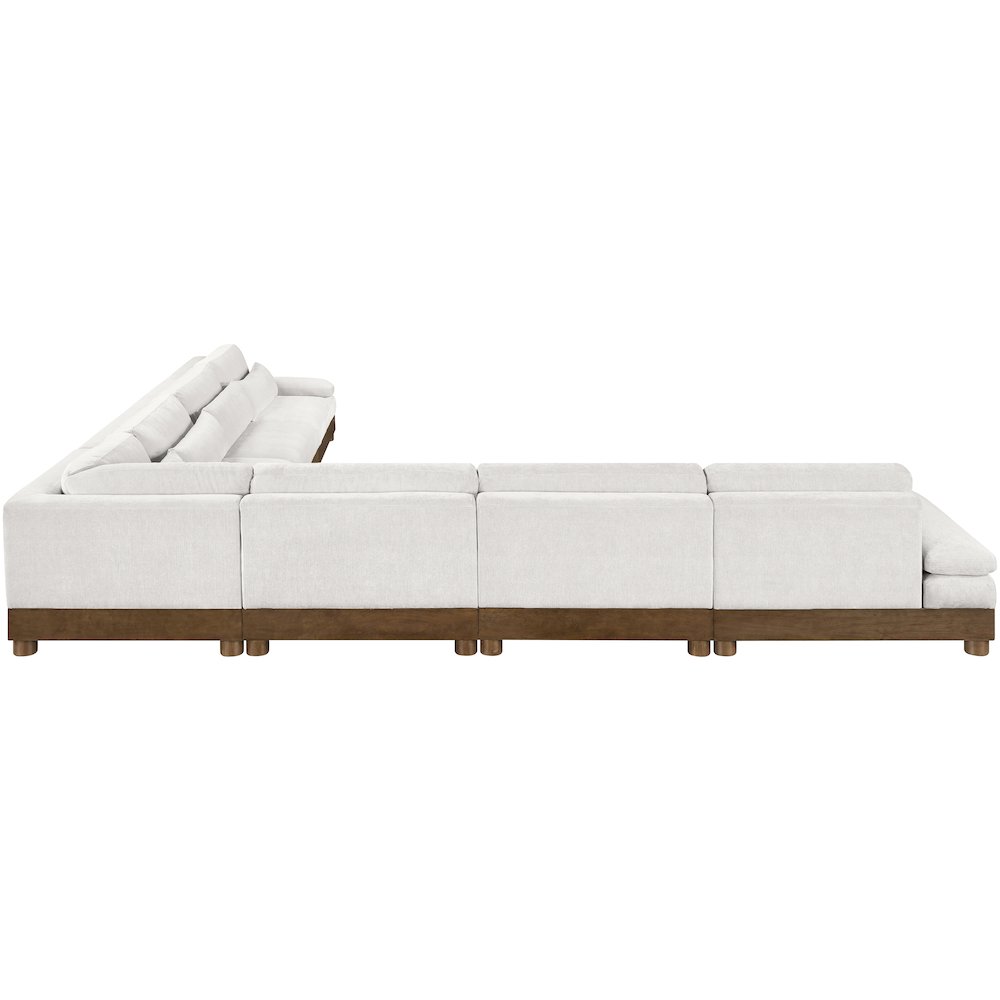 Turin 167.75" Cream Chenille Fabric Upholstered 7pc. Modular Sectional