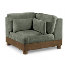 Turin Green Chenille Fabric Upholstered Modular Corner Chair