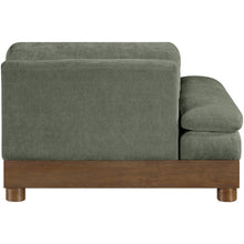 Turin Green Chenille Fabric Upholstered Modular Left Arm Chair