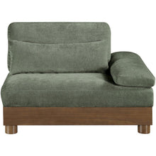 Turin Green Chenille Fabric Upholstered Modular Right Arm Chair