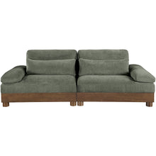 Turin 95.5" Green Chenille Fabric Upholstered 2pc. Modular Loveseat