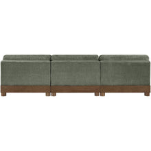 Turin 120" Green Chenille Fabric Upholstered 3pc. Modular Sofa