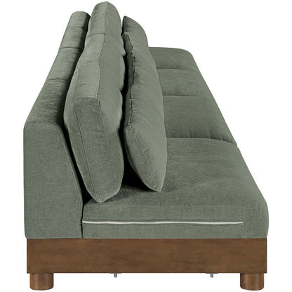 Turin 160" Green Chenille Fabric Upholstered 4pc. Modular Sofa